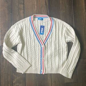 Prince Pickelball Women’s Cable Knit Cardigan Sz NWT